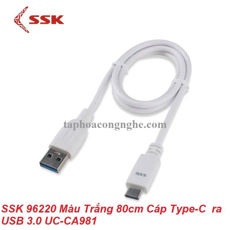 SSK UC-CA-981 96220 80cm Màu Trắng Cáp chuyển đổi Usb Type-C ra USB 3.0 30096220